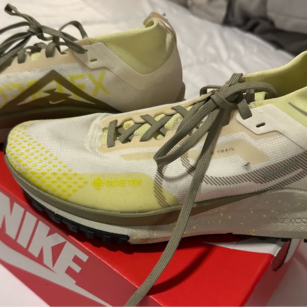 Nike Women's Sneakers - Yellow and Olive Gore Tex